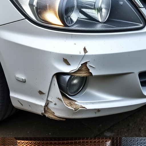 damaged car bumper