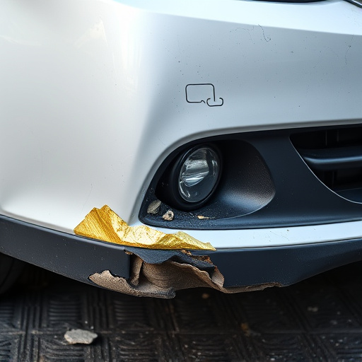 damaged car bumper