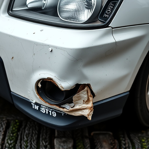 damaged car bumper